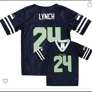 Blue Seahawks Jersey Lynch 24
